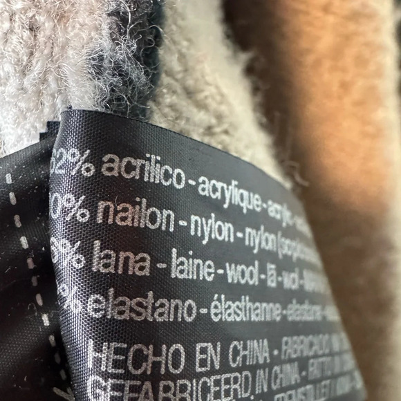 Zara Knit Grey Draped Lapel Open Wool Blend Cardigan Sweater Women's Size Medium - Picture 6 of 6